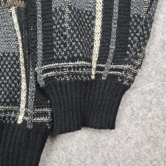 Vintage Geoffrey Beene Sweater Mens XL Gray Multicolor Color Block Grandpa - Picture 5 of 12